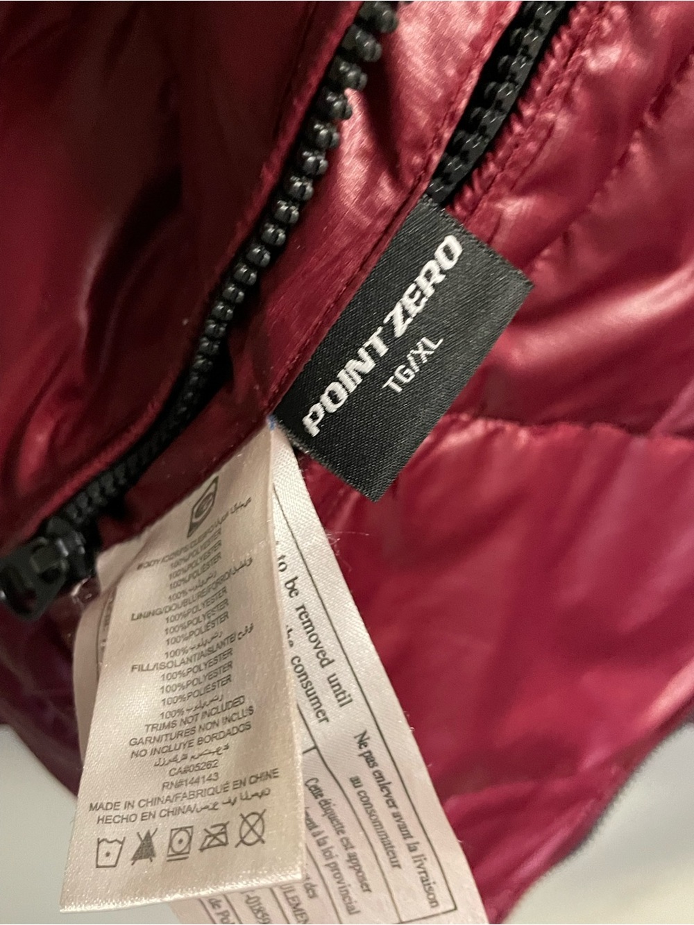 Point Zero Charcoal Grey & Burgundy Reversible Puffer Jacket Men’s XL - Picture 9 of 15